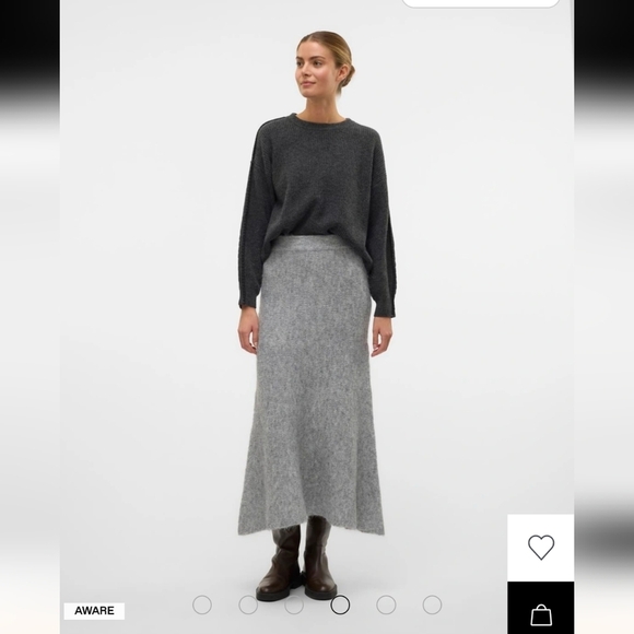 Vintage Dalia 90s Linen Rayon Maxi mermaid hem Skirt Charcoal Size 14 - Picture 12 of 15